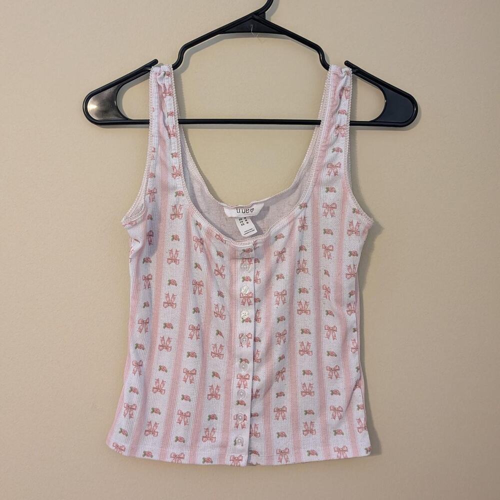 True Heart Pink And White With Bows Top